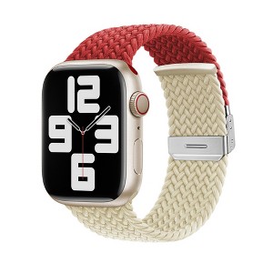 HTUTWOO Braided Strap for Apple Watch Band, Nylon Two-Tone Watch Strap 38/40/41/42/44/45/46/49mm for iWatch Series 11 10 9 8 7 6 5 4 3 2 1 Ultra SE - 1 of 4