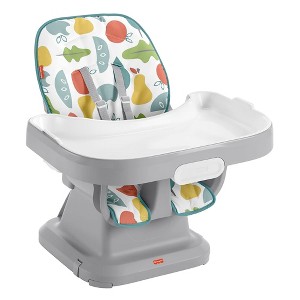 Fisher-Price SpaceSaver Simple Clean Adjustable Infant High Chair/Toddler Dining Seat with 3 Recline Positions and Deep Tray, Pearfection - 1 of 4
