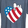 Women's - Peanuts - Snoopy On Flag Heart Short Sleeve Graphic T-Shirt - 2 of 4
