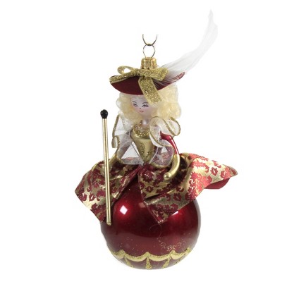 Italian Ornaments 6.0" Adelaide In Burgundy & Gold Ornament Italian Lady Dive  -  Tree Ornaments