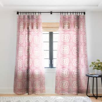 SunshineCanteen Sayulita Pink 50" x 108" Single Panel Sheer Window Curtain - Society6