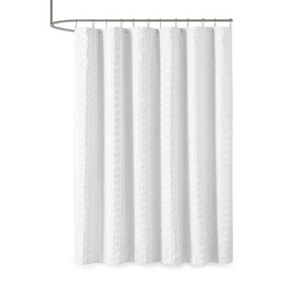 LunaLulinlk Woven Clipped Solid Shower Curtain