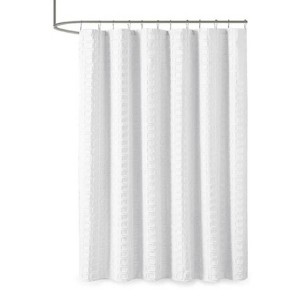 LunaLulinlk Woven Clipped Solid Shower Curtain - 1 of 4