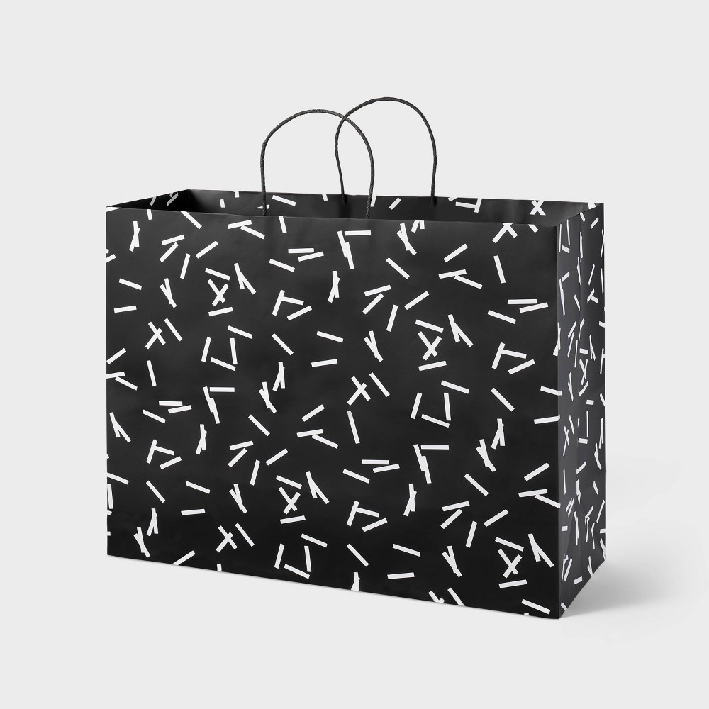 Photos - Other Souvenirs White/Black Confetti Medium Gift Bag - Spritz™