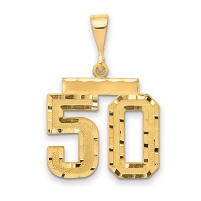 Black Bow Jewelry 14K Yellow Gold, Varsity Collection, Medium D/C Pendant Number 50