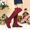 Allegra K Women's Halloween Side Zipper Chunky Heels Knee High Boots - 2 of 4