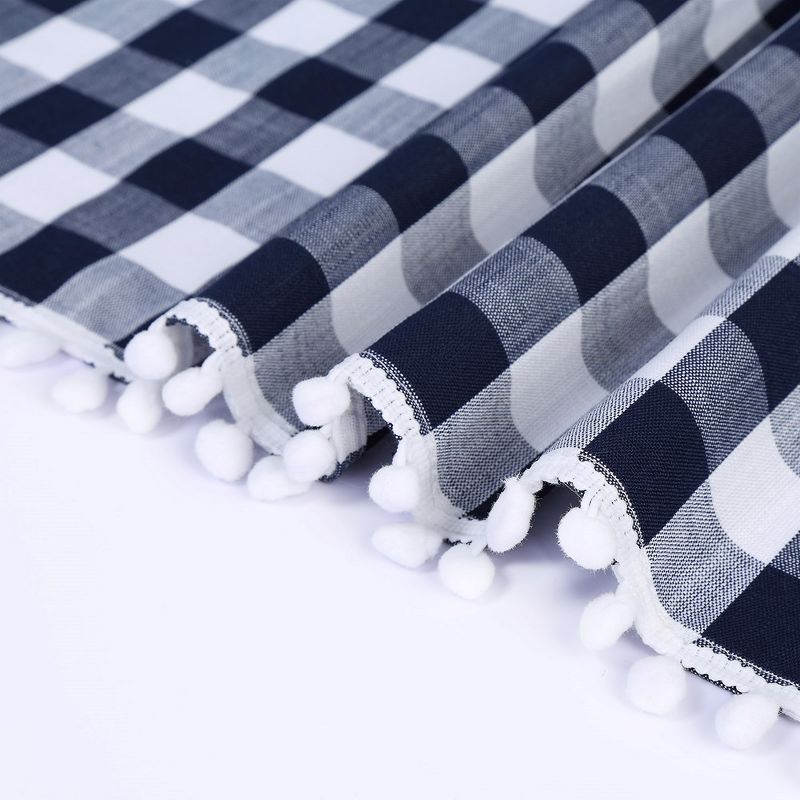 Buffalo Check Pom Pom Small Valance Curtains for Kitchen Windows, 2 of 7