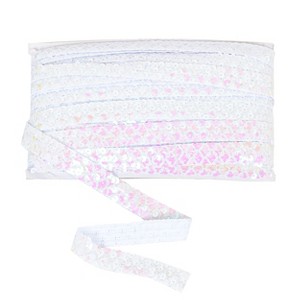 Sewing Sequin Trim 0.9 Inch 4 Row, 25 Yards Glitter Sequin Ribbon Metallic Stretch Bling Strip DIY Craft Decoration - 1 of 4