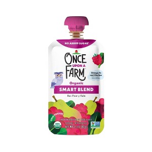 Once Upon a Farm Smart Blend Ras-Pear-y Kale Organic Snack Pouch - 3.2oz - 1 of 4