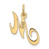 Black Bow Jewelry 14k Yellow Gold Ella Collection Small Fancy Script Initial Pendant A-W - 3 of 4
