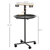 Bird Play Stand with Wheels for Parrots and Small Birds,Portable Perch with Feeder Bowls and Mess Control Tray,Indoor Bird Stand - LAOTIES - 3 of 4