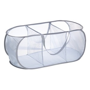 Unique Bargains Compartment Collapsible Mesh Laundry Basket 1 Pc - 1 of 4