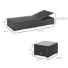 Chaise Lounge Chair Set of 2 with 5 Angle Backrest, Outdoor Coffee Table, Water Repellent Cushions, PE Rattan Wicker Poolside Chairs - 3 of 4