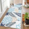 Washable Modern Floral Rug Non Slip Low Pile Rug Soft Contemporary Throw Floor Cover Foldable Indoor Carpet for Living Room Bedroom - 3 of 4