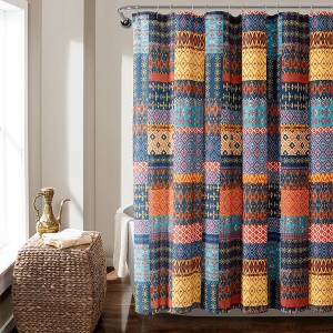 Lush Décor 72"x72" Misha Shower Curtain : Microfiber, Machine Washable, Non-Slip Backing - 1 of 4