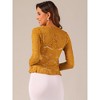 INSPIRE CHIC Women's Tie Front Ruffled Hem Floral Lace Sheer Crop Bolero Shrug - 3 of 4