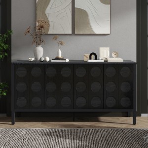 59" Sideboard Buffet Cabinet, Wood Storage Cabinet with Adjustable Shelf, Coffee Bar Cabinet, Modern Console Cabinet for Kitchen Living Room Hallway - 1 of 4