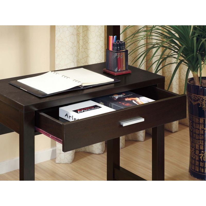 FC Design 60"H Ladder Desk with Two Top Shelves and One Drawer in Red Cocoa Finish, 3 of 4