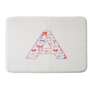 Deny Designs April Lane Art Fancy Bow Monogram Memory Foam Bath Mat - 1 of 4