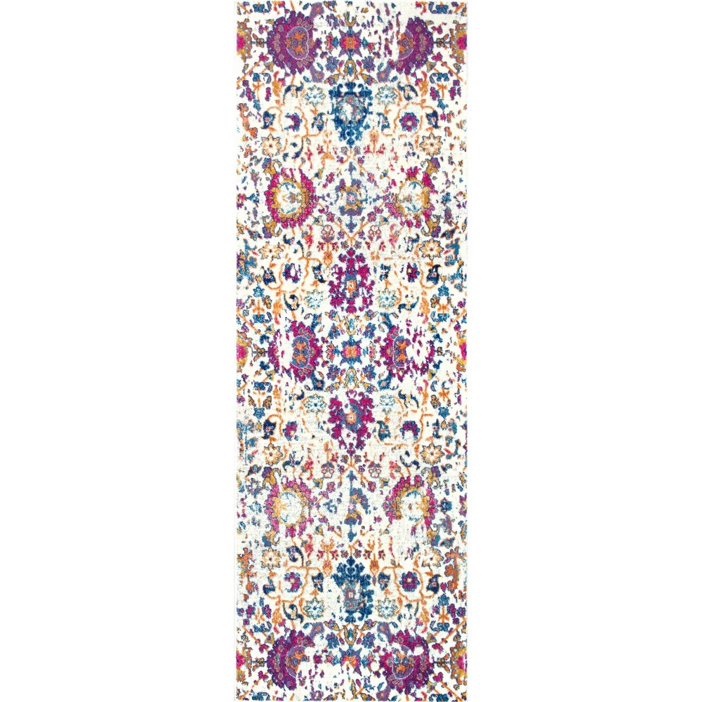 2'8inx8' Floral Damask Rosemary Area Rug - nuLOOM