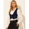 Allegra K Women's Vintage Button-Up Sleeveless Cropped Jean Waistcoat Vest - 4 of 4
