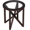 Anybear Modern Simple Glass Coffee Table With Brown Frame - 3 of 4