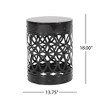 Lyngins Iron Cut Design Outdoor End Tables, Modern Cylindrical Patio End Table, Outdoor Side Table with Overlapping Circle Pattern - 4 of 4