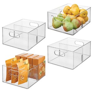Divided All-Purpose Storage Bin - Set of 4 - Clear - Made in USA - 1 of 4