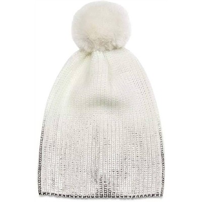 Women's Metallic Pom Pom Knit Hat Beanie - jocelyn