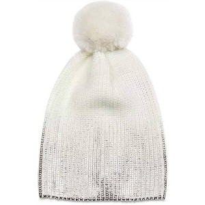 Women's Metallic Pom Pom Knit Hat Beanie - jocelyn - 1 of 1