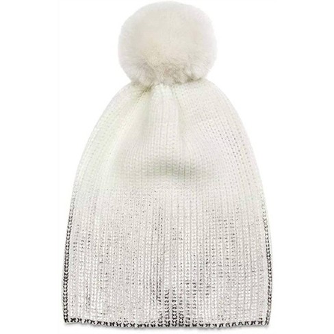 Women's Metallic Pom Pom Knit Hat Beanie - jocelyn - image 1 of 1