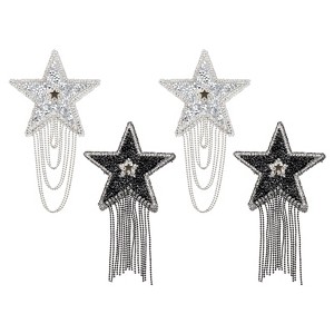 Unique Bargains Iron On Durable Clothing Star Rhinestone Patches 4 Pcs - 1 of 4