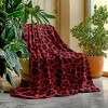 Fisfet Ultra-Soft Red Leopard Print Flannel Throw Blanket - Cozy, Christmas Gift. - 4 of 4