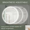 32 Inch Round Backlit Bathroom Mirror, Led Round Mirror with Lighting Strip, Waterproof Led Strip with Adjustable 3-Color and Dimmable Lighting - 2 of 4