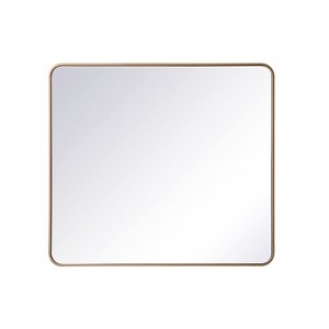 Elegant Lighting Soft corner metal rectangular mirror 36x40 inch in Brass - 1 of 4