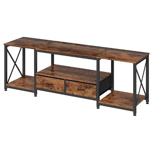 Itopfox TV Stand with Fabric Drawers for Large TVs - Entertainment Center and Industrial Console Table with Open Storage Shelves for Living Room - 1 of 4