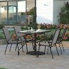 Emma and Oliver 5 Piece Outdoor Dining Set with Tempered Glass Top Patio Table and 4 Flex Comfort Textilene Stacking Chairs - 2 of 4