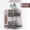 Aoibox Rustproof Hanging Shower Caddy with Soap Holder & Multi Hooks, No Drilling Bath Organizer for Shampoo, Conditioner & Sponge, Black - 3 of 4
