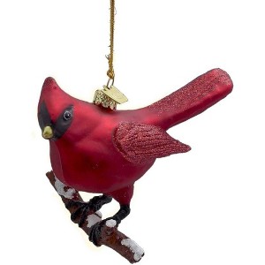 Kurt Adler Noble Gems Glass Ornament for Christmas Tree, Cardinal, 4" - 1 of 1