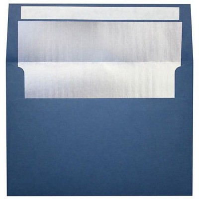 LUX A7 Foil Lined Invitation Envelopes 5 1/4x7 1/4  Navy w/Silver Lining FLNV4880-03-50