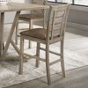 Ladderback Wood Dining Counter Height Chairs Set Of 2,Modern Farmhouse Armless Upholstered Kitchen Chairs With Rubberwood Legs-Cuddelewood - 2 of 4
