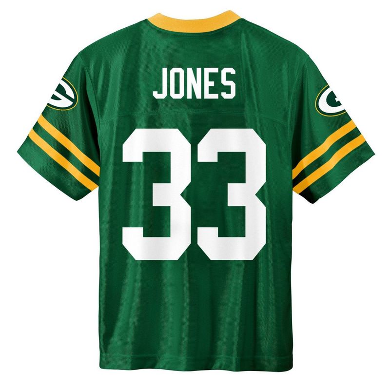 NFL Green Bay Packers Boys' Short Sleeve Jones Jersey, 3 of 4