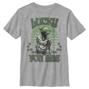 Boy's Star Wars St. Patrick's Day Yoda Lucky You Are Clovers T-Shirt - 1 of 4
