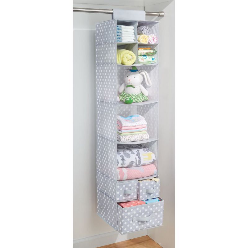 mDesign Fabric Nursery Hanging Organizer with 7 Shelves/3 Drawers, 5 of 6