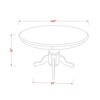 East West Furniture, 5 Piece Kitchen Table Set Consists of a Round Dining Table with Pedestal and 4 Padded Chairs, linen white - 3 of 4
