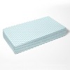 Bacati - Aqua Leaves Printed 100 percent Cotton Universal Baby US Standard Crib or Toddler Bed Fitted Sheet - 2 of 4