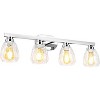 Coucheta 4 & 5-Light Bathroom Vanity Light Collection - Chrome with Hammered Glass Shade, E26 Socket, Multiple Base Shapes for Multiple Rooms - 2 of 4