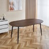 Okak Modern Wood Extensible Oval Dining Table with Sturdy Metal Legs,Minimalist Kitchen Dinner Table for Dining Room,Family Meals - 4 of 4
