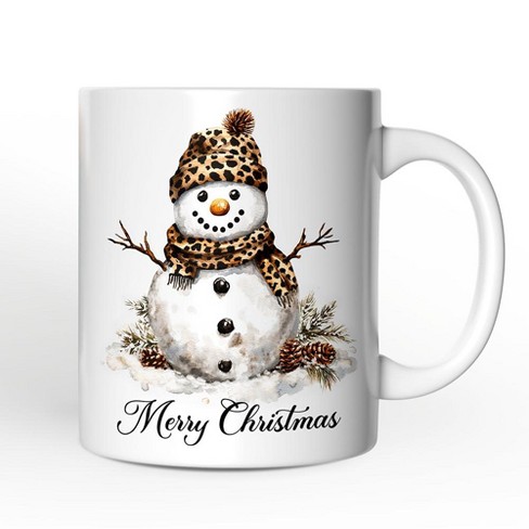 Leopard Snowman Mug, Christmas Gift (Non-Custom Only)| OrnamentallyYou - image 1 of 4