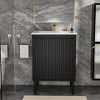 SEVOBAL Bathroom Sinks Floor Standing Vanity Cabinet with Storage Drawers Modern Furniture for Home Use, Black, 29.13"*6.49"*26.37" - 3 of 4